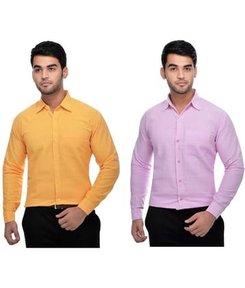DESHBANDHU DBK Cotton Regular Fit Full Sleeves Men's Formal Shirt - Multi ( Pack of 2 )