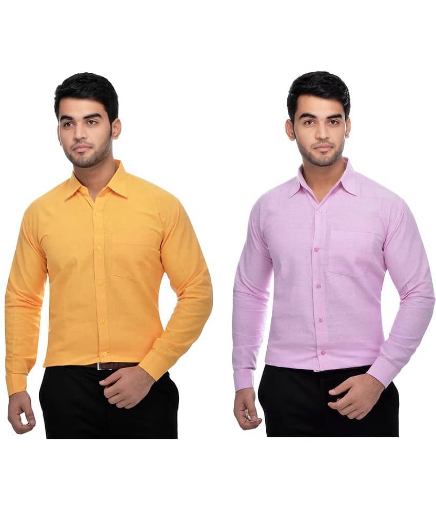 DESHBANDHU DBK Cotton Regular Fit Full Sleeves Men's Formal Shirt - Multi ( Pack of 2 )