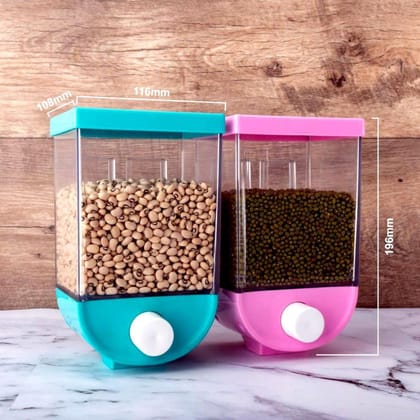 Wall Mounted Cornflakes / Cereal / Pulses / Beans / Oatmeal / Namkeen / Dry Food Storage Box / Tank - 1100 ml (assorted color)