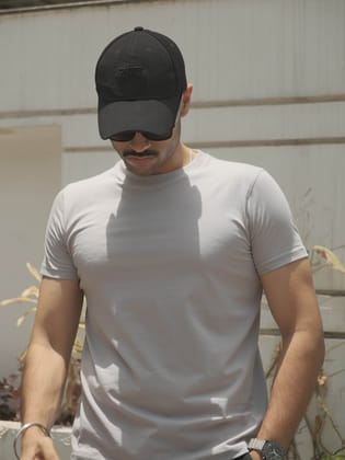 Basic Slim Fit T-shirt - Platinum Grey-Large