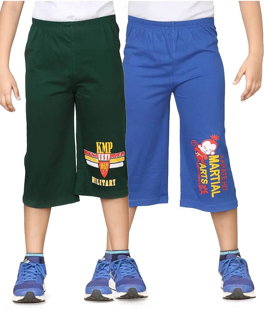 Dongli Pack of 2 Cotton Three-Fourth For Boys ( Green )
