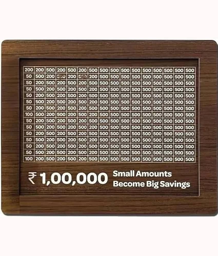 Money Bank Wooden Piggy Bank for Kids & Adults, Coin Box with Carved Design, Savings Box, Mini Bank, Wooden Coin Box, Money Saver, Piggy Bank with Numbers