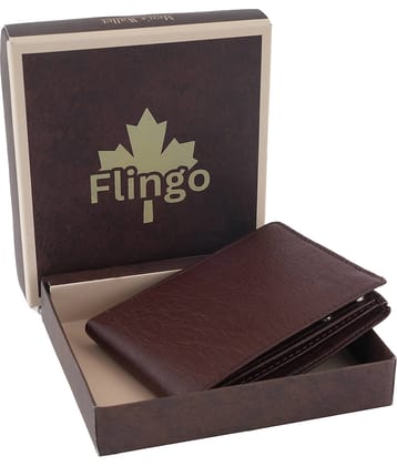 Flingo Leather Solid Men's Regular Wallet With 5 Slots For Card ( Brown , Pack of 1 )