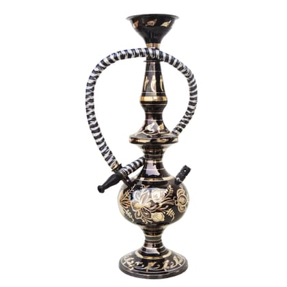 Brass Fancy Hookah | Premium Hukka | Vintage Table Showpiece, Height : 12.4 Inch (FMAS571 B)
