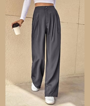 kotty Women Rayon Blend Korean Trousers ( Grey )