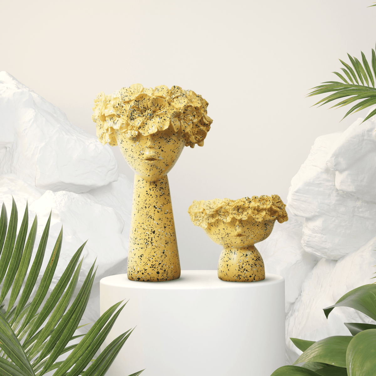 Lemon Drizzle Floral Head Duo
