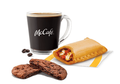 Veg Pizza McPuff + Choco Crunch Cookie + Americano