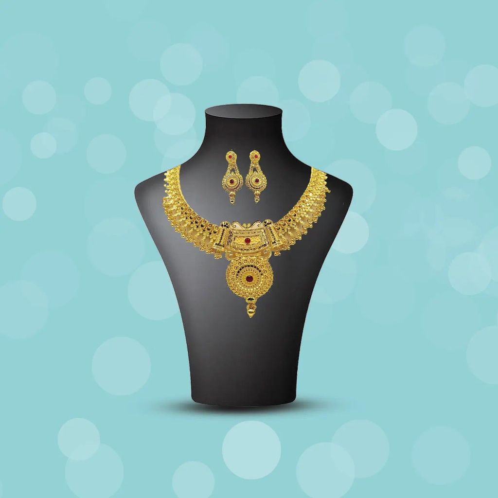 Minimalist One-Gram Gold-Plated Necklace Set Lightweight and Elegant.