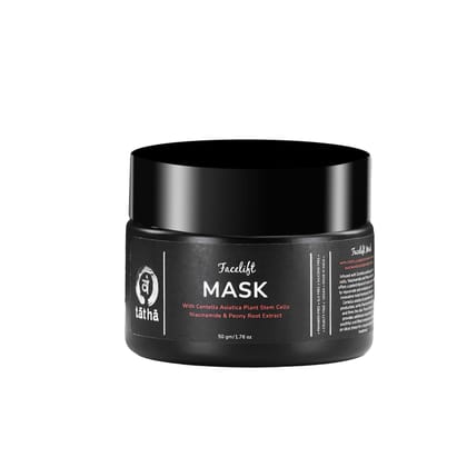 Tatha Facelift Mask With Niacinamide & Centella Asiatica Plant Stem Cells | Hydrates & Brightens Your Skin, Instant Brightening & Anti-Aging, Cooling Effect | Gentle Gel-Based Mask | 50 GMS