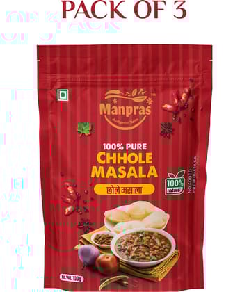 MANPRAS CHOLE MASALA 100GMS [ PACK OF 3 ] Masala 100 gm