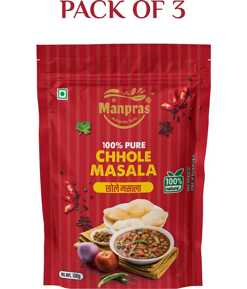 MANPRAS CHOLE MASALA 100GMS [ PACK OF 3 ] Masala 100 gm