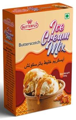 Butterfly Instant Ice Cream Mix, 150 Grams (Butterscotch) (Size - 153 g Box Pack, Flavor - Butter Scotch) by Butterfly Dessert Mixes and Bakery Needs. Butterfly Instant Ice Cream Mix, 150 Grams (Butterscotch) (Size - 153 g Box Pack, Flavor - Butter Scotch) by Butterfly Dessert Mixes and Bakery Needs.