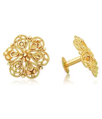 Vighnaharta - Golden Stud Earrings ( Pack of 1 ) - Golden