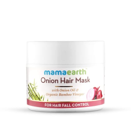 Mamaearth Onion Hair Mask - 200 g | With Onion Oil and Organic Bamboo Vinegar | For Hair Fall Control | Reduces Hair Fall | Repairs Damaged Hair Mamaearth Onion Hair Mask - 200 g | With Onion Oil and Organic Bamboo Vinegar | For Hair Fall Control | Reduc