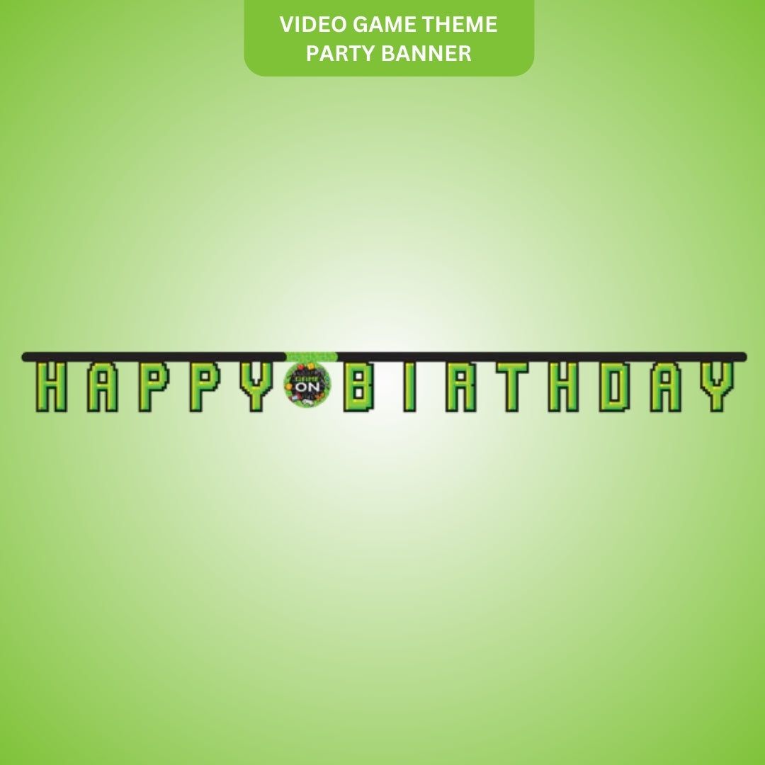 Video Game Theme Party Banner  - Over 7 FT