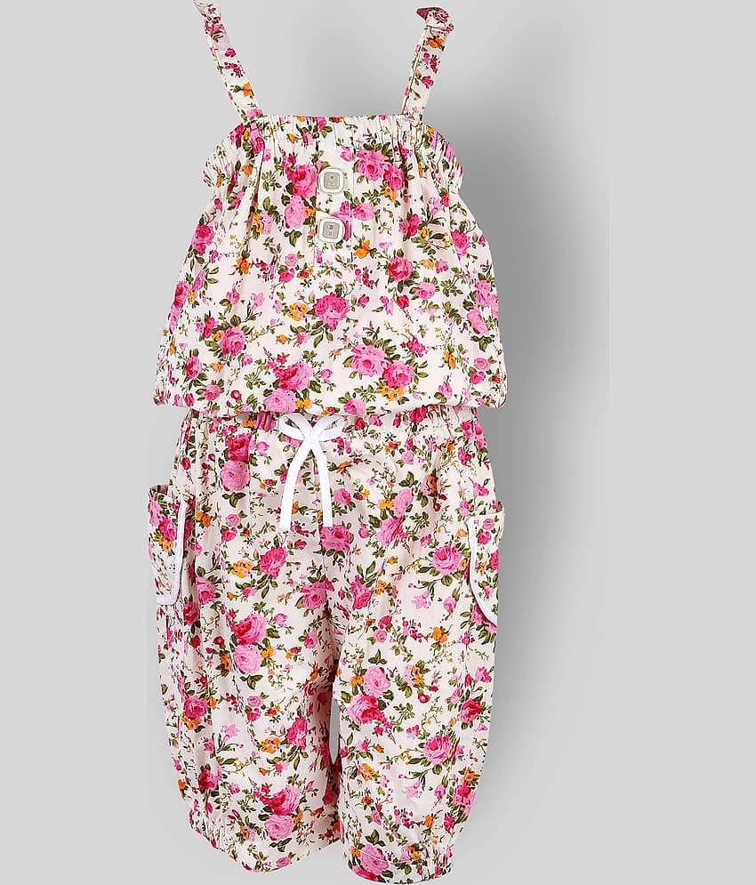 Arshia Fashions Girls Cotton Jumpsuit ( Pack of 1 , Pink )