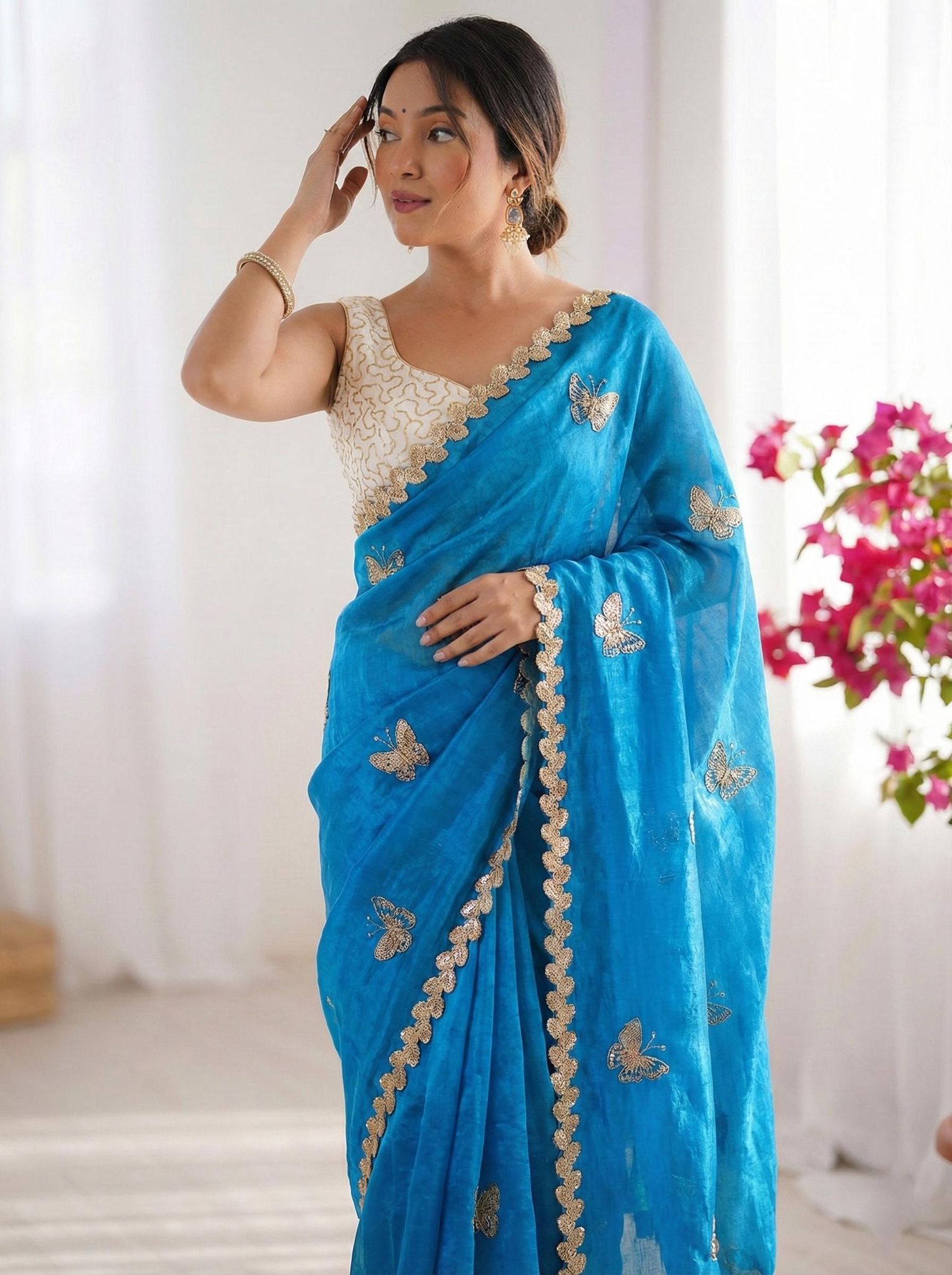 Fendy Satin Silk Saree With Sequence Work