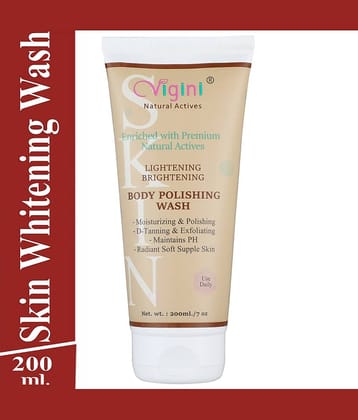 Vigini Skin Whitening Body Polishing Lightening Wash D Tan Coffee, Glutathione Charcoal Soap 200 g