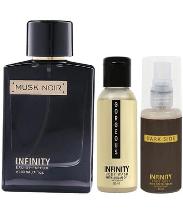 Infinity Bare EDP Perfume 100ml, Beaute Body Wash 50ml, Beaute Body Mist 35ml Pack of 3