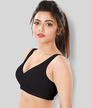 Dermawear - Black Poly Cotton Lightly Padded Women's Sports Bra ( Pack of 1 )