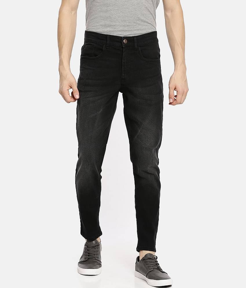 The Indian Garage Co Men Black Slim Fit Mid-Rise Clean Look Jeans