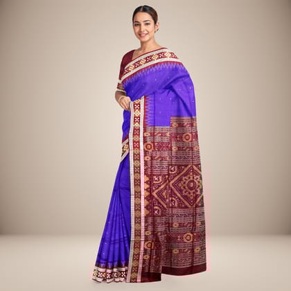 Mini Buti Design Pasapalli And Temple Border Sambalpuri Silk Saree Mini Buti Design Pasapalli And Temple Border Sambalpuri Silk Saree