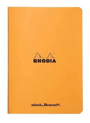 Rhodia Classic Stapled Dot Ruled Notebook - A5-Orange / Dot / A5