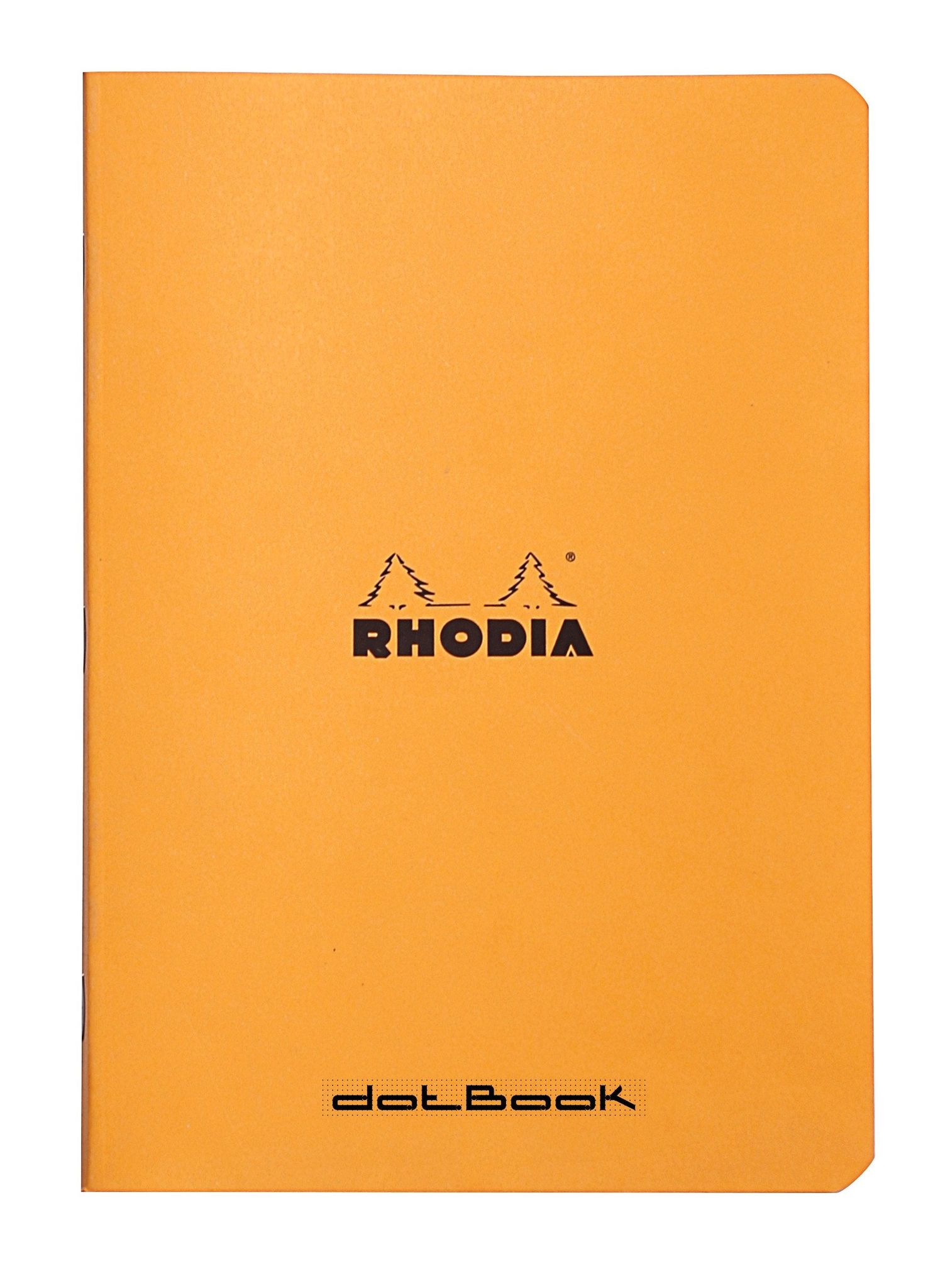 Rhodia Classic Stapled Dot Ruled Notebook - A5-Orange / Dot / A5