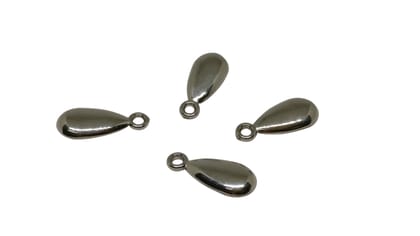 CCB Plastic Metallic Flat Drop Beads Charms Pendants 20x8x4 MM (Pack Of 10 Pieces)-10 Pieces