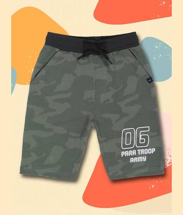 3PIN Pack of 1 Cotton Shorts For Boys ( Olive )
