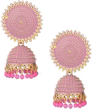 Keviv Pink Jhumki Earrings ( Pack of 1 )