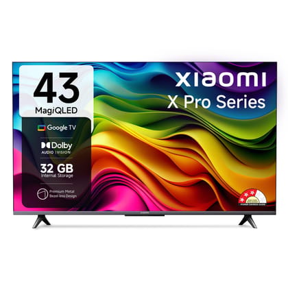 Xiaomi 108 cm (43 inches) X Pro QLED Series Smart Google TV L43MA-SIN 4K Ultra HD (Black) Xiaomi 108 cm (43 inches) X Pro QLED Series Smart Google TV L43MA-SIN 4K Ultra HD (Black) - Black / 43