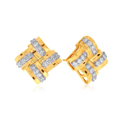 Senco Gold Connected Fashion Diamond Studs (1.8 gram / 0.16 Ct / HI-SI / 18K Yellow Gold)