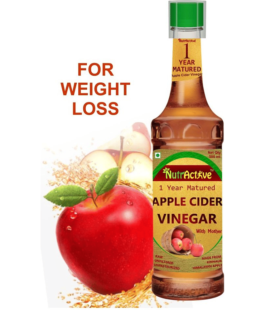 NutrActive Natural Apple Cider Vinegar with Mother of Vinegar | For Weight Loss 500 ml Unflavoured
