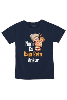 Nani Ka Raja Beta w/ Custom Name-1-2 Yrs / NavyBlue