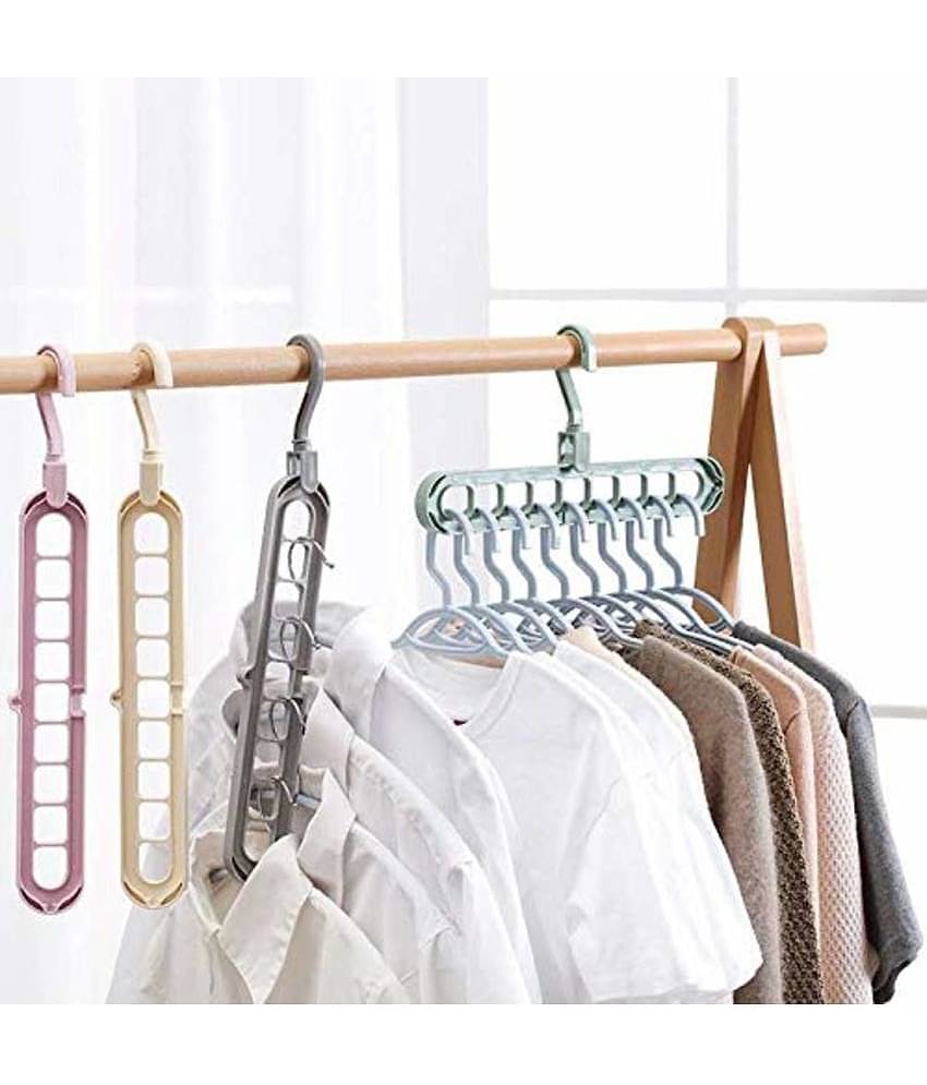RAFTTAR 360degree Rotatable Hook, Multipurpose Plastic Storage Rack Space Saving Plastic Pack of 4 Hangers  (Multicolor)