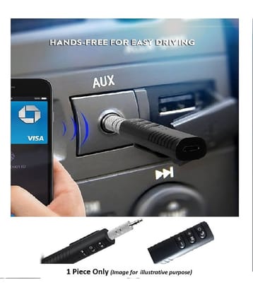 Clip-On 3 Button 3.5mm Aux Bluetooth Audio Jack Receiver With Mic For Car Kit Compatible For Android & iOS Dongle Connector Adapter Audio Transmitter Wireless Stereo TV Pen Drive