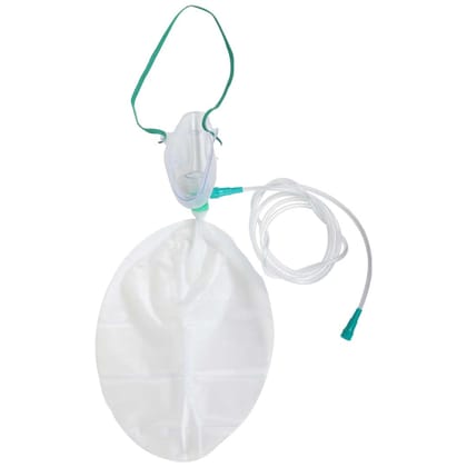 FAIRBIZPS Adjustable Adult Oxygen Mask/High Concentration Mask with Non-Rebreather Bag & Tubing for Oxygen Therapy