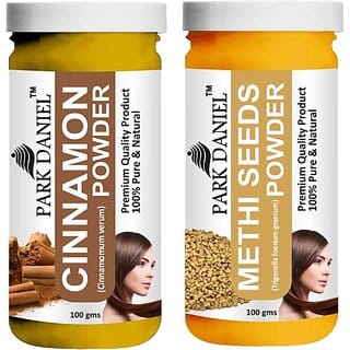 PARK DANIEL Pure & Natural Cinnamon Powder & Methi Powder Combo Pack of 2 Bottles of 100 gm (200 gm ) (200 ml)