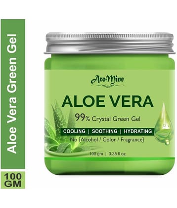 Aromine 99% Pure Green Aloevera Gel For Skin Whitening & Brightness Moisturizer 100 gm