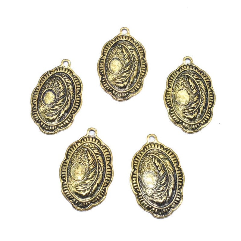 Gold Mini Metal Alloy Charms Gold Smooth Finish Use For Jewelry Makings , CHG-066-Per Packet of Approx 8 Pcs (50 Gram) / 39X24 MM