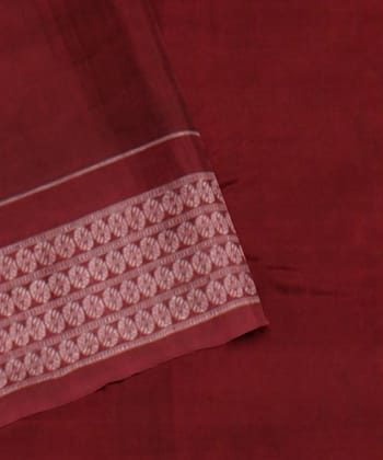 Red Maroon Cotton Handloom Sambalpuri Saree