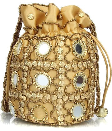 Bulbul Gold Satin Potli