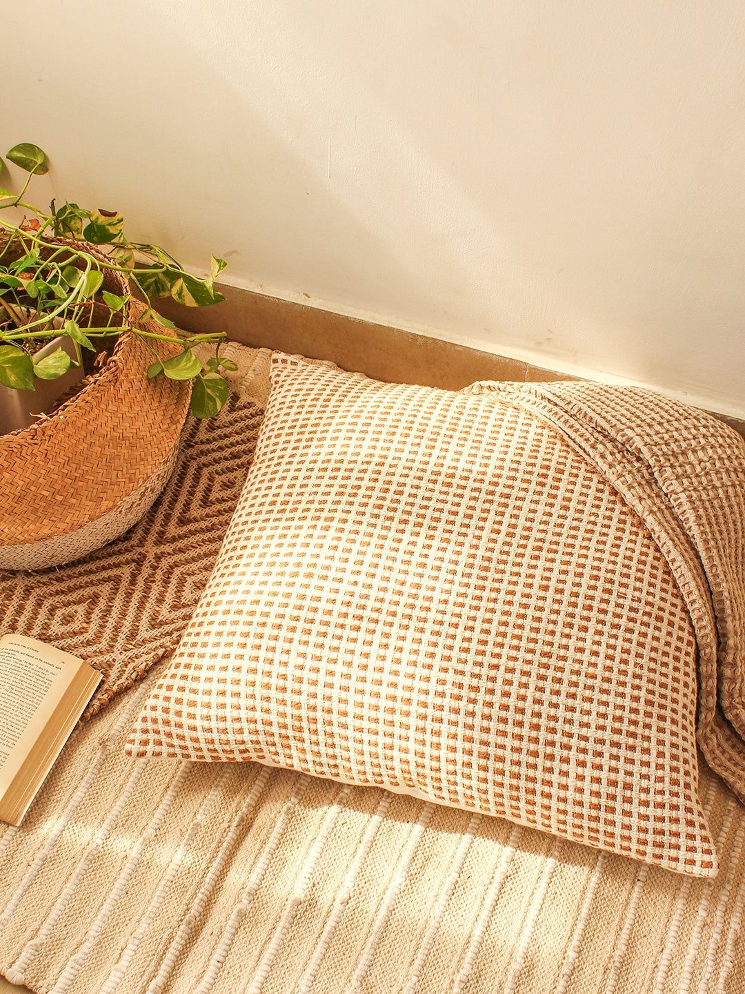 Girnar Cushion Cover (Brown) - Large