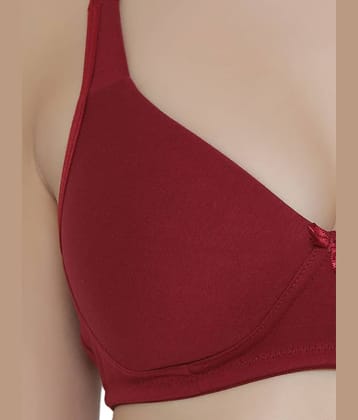 Clovia Cotton Non Padded Women's T-Shirt Bra ( Maroon )