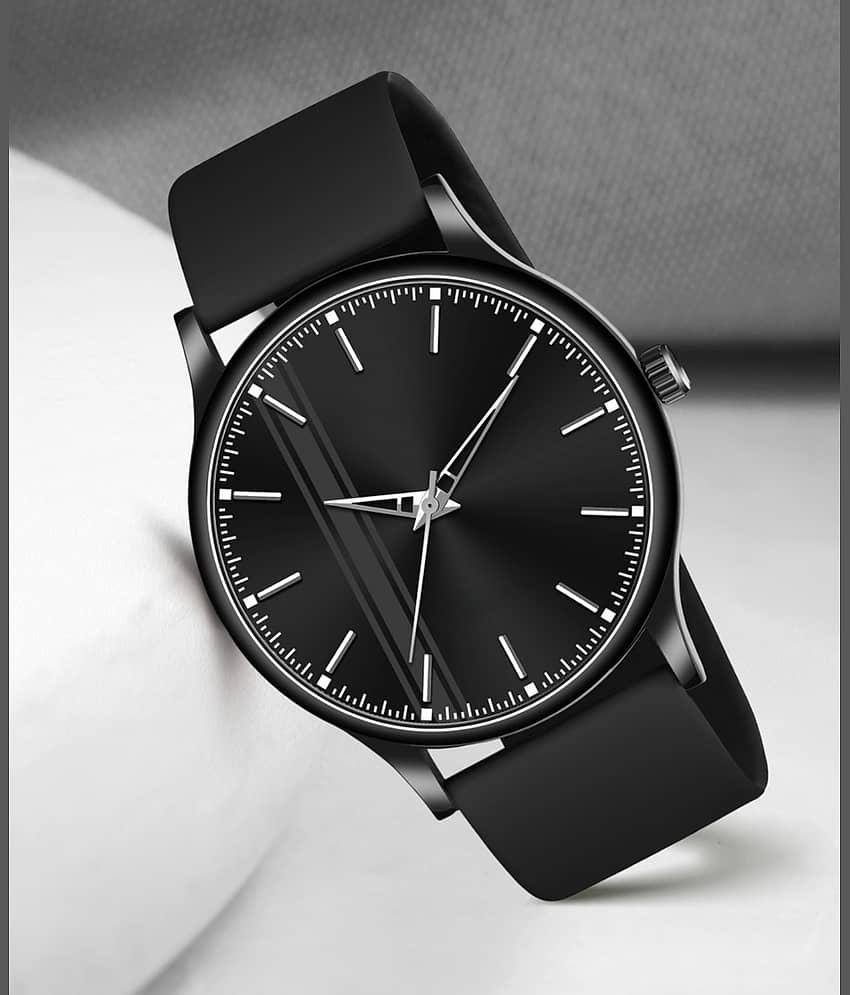 Shivark Black Silicon Analog Men's Watch