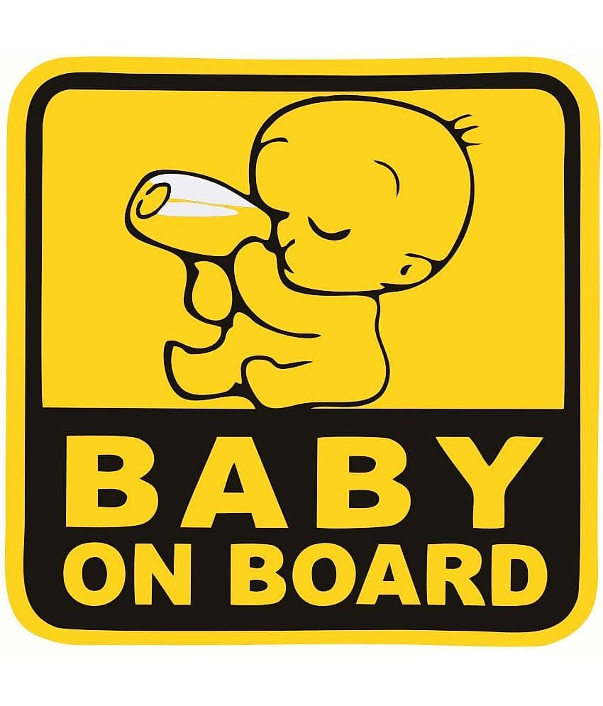 Asmi Collection Self Adhesive Waterproof Vinyl Baby on Board Car Sticker ( 18 x 18 cms )