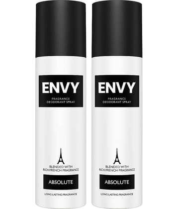 Envy Absolute 120 ml Each Deodorant Spray for Men 240 ml ( Pack of 2 )