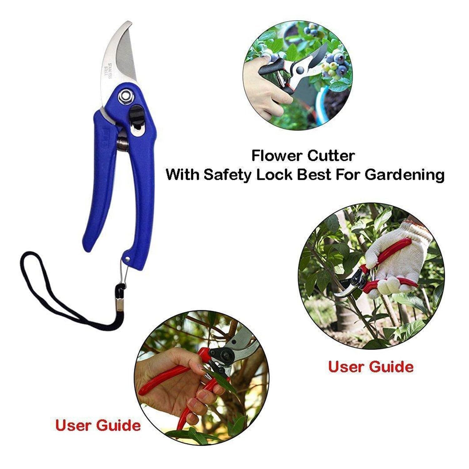 DHRUVINSRI Garden Shears and Pruning Scissors for Cutting Branches, Flowers, Leaves, and Trimming Plants
