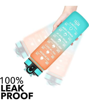 GEEO Motivational Water Bottle Multicolour Plastic Water Bottle 1000 mL ( Set of 1 )
